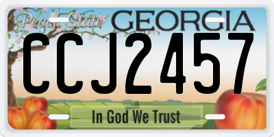 GA license plate CCJ2457