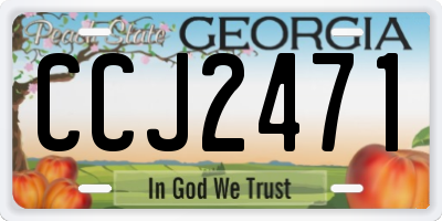 GA license plate CCJ2471