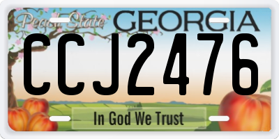 GA license plate CCJ2476
