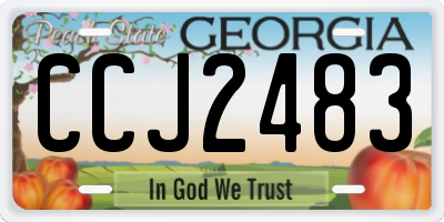 GA license plate CCJ2483