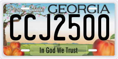 GA license plate CCJ2500