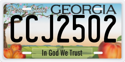 GA license plate CCJ2502