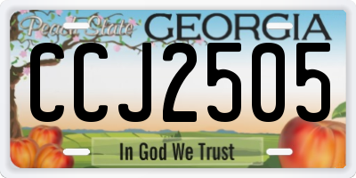 GA license plate CCJ2505