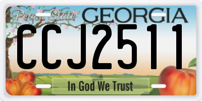 GA license plate CCJ2511