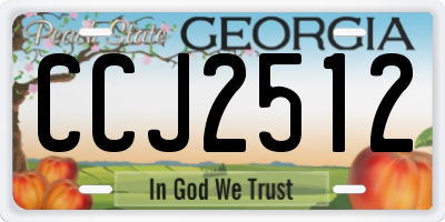 GA license plate CCJ2512
