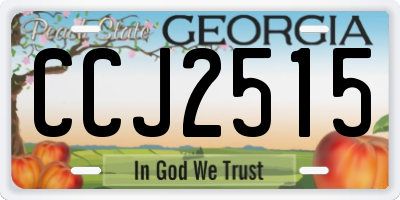 GA license plate CCJ2515