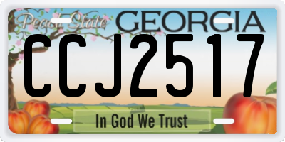 GA license plate CCJ2517