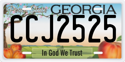 GA license plate CCJ2525