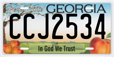 GA license plate CCJ2534