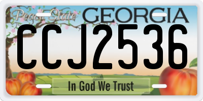 GA license plate CCJ2536