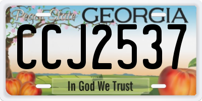 GA license plate CCJ2537