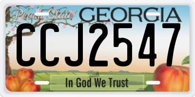 GA license plate CCJ2547