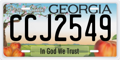 GA license plate CCJ2549