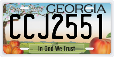 GA license plate CCJ2551