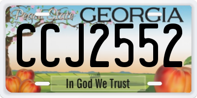 GA license plate CCJ2552