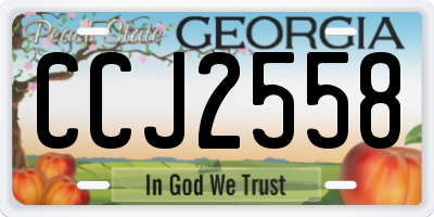 GA license plate CCJ2558