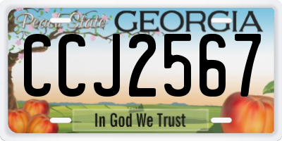 GA license plate CCJ2567