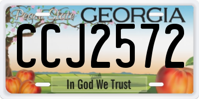 GA license plate CCJ2572