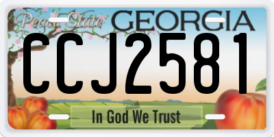 GA license plate CCJ2581