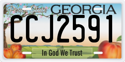 GA license plate CCJ2591