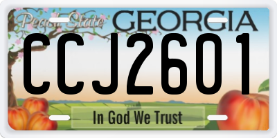 GA license plate CCJ2601