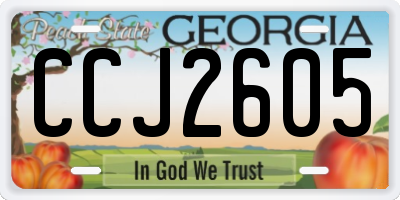 GA license plate CCJ2605