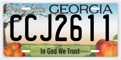 GA license plate CCJ2611