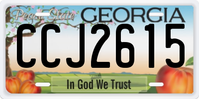 GA license plate CCJ2615
