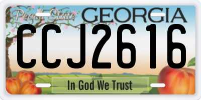 GA license plate CCJ2616