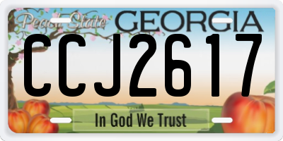 GA license plate CCJ2617