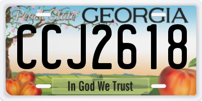 GA license plate CCJ2618