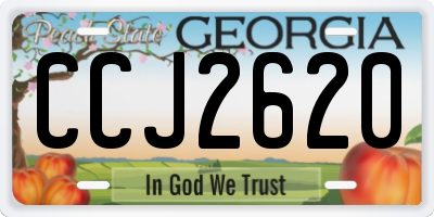 GA license plate CCJ2620