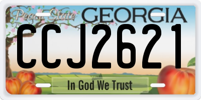 GA license plate CCJ2621