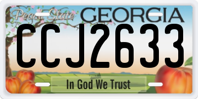 GA license plate CCJ2633