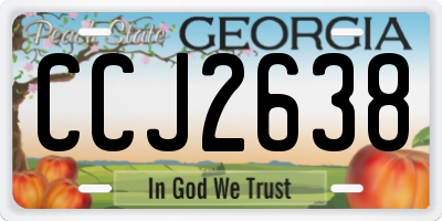 GA license plate CCJ2638