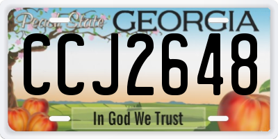GA license plate CCJ2648