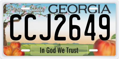 GA license plate CCJ2649