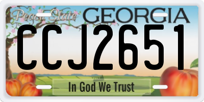 GA license plate CCJ2651
