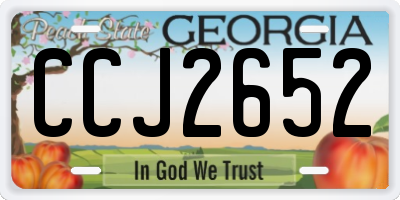 GA license plate CCJ2652