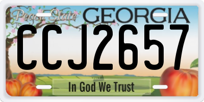 GA license plate CCJ2657