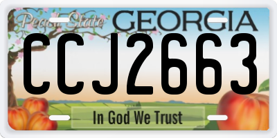 GA license plate CCJ2663