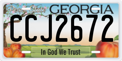 GA license plate CCJ2672
