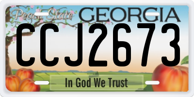 GA license plate CCJ2673