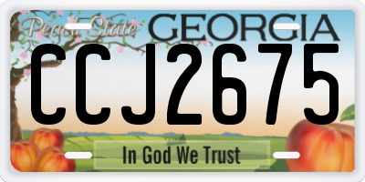 GA license plate CCJ2675