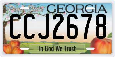 GA license plate CCJ2678