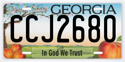 GA license plate CCJ2680