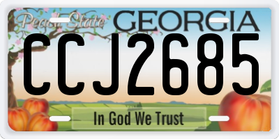 GA license plate CCJ2685
