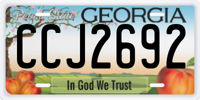 GA license plate CCJ2692