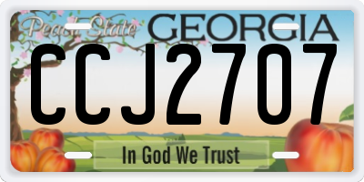 GA license plate CCJ2707