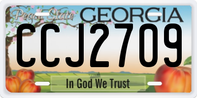 GA license plate CCJ2709